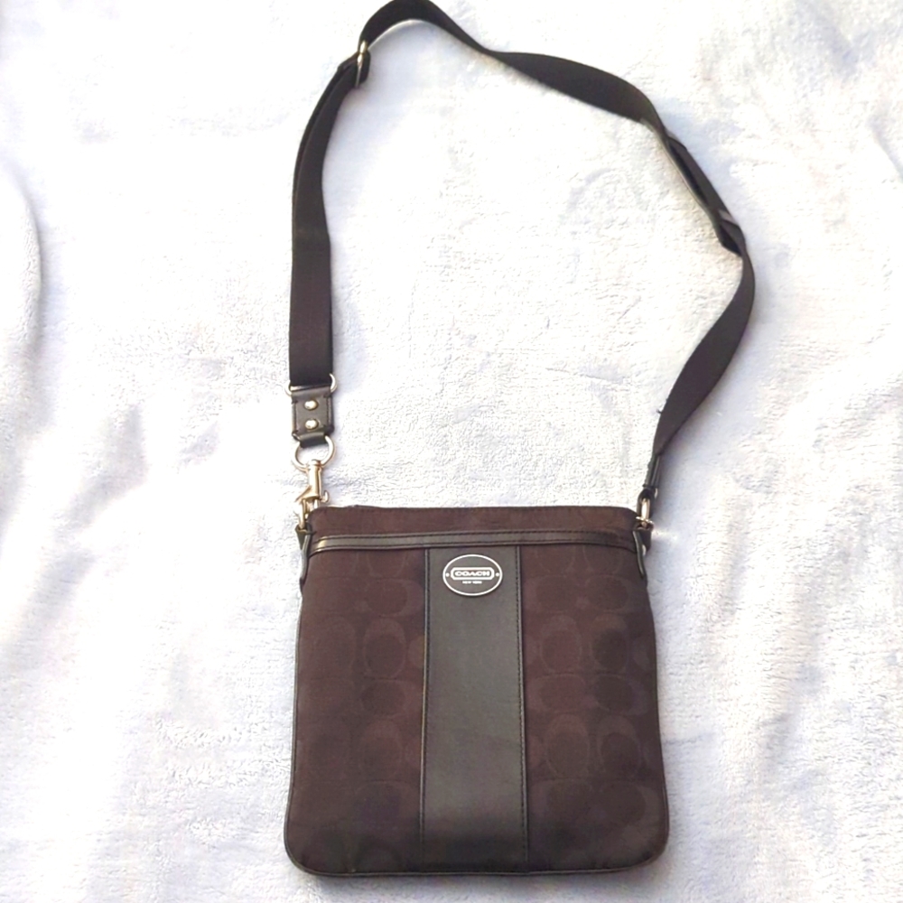 Coach crossbody bag black monogrammed C